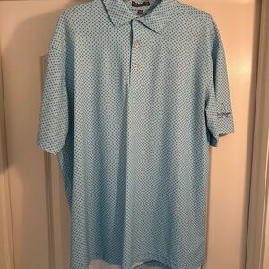 Peter Millar Sky Blue Patterned Polo Shirt
